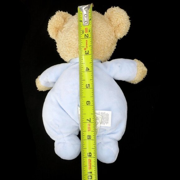 Carter's Tan Bear Blue Sleeper Sewn Buttons 2007 Stuffed Plush Lovey - Picture 3 of 3